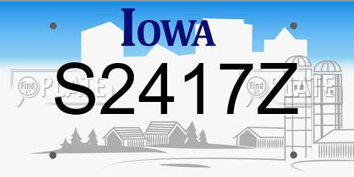 S2417Z Iowa License Plate