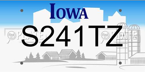 S241TZ Iowa License Plate
