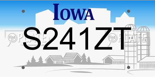 S241ZT Iowa License Plate
