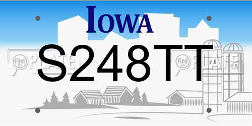 S248TT Iowa License Plate