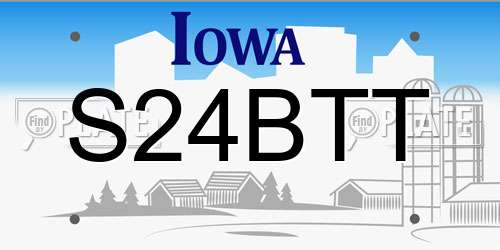 S24BTT Iowa License Plate
