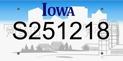S251218 Iowa License Plate