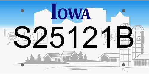 S25121B Iowa License Plate