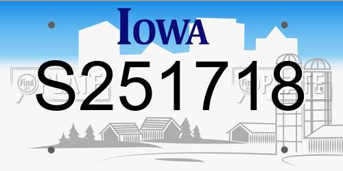 S251718 Iowa License Plate