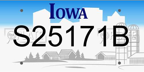 S25171B Iowa License Plate