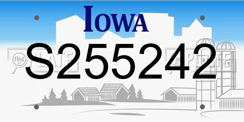 S255242 Iowa License Plate
