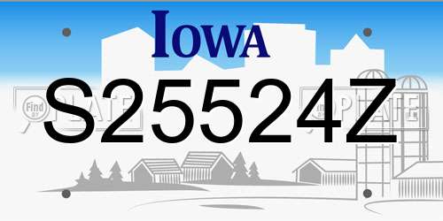 S25524Z Iowa License Plate