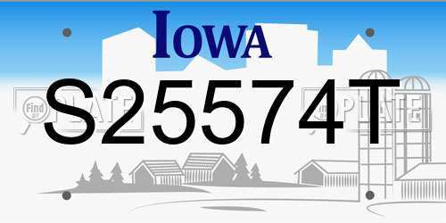 S25574T Iowa License Plate