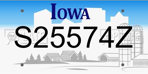 S25574Z Iowa License Plate
