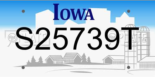 S25739T Iowa License Plate