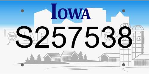 S257538 Iowa License Plate