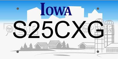 S25CXG Iowa License Plate