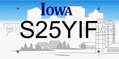 S25YIF Iowa License Plate