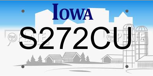 S272CU Iowa License Plate