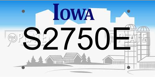 S2750E Iowa License Plate