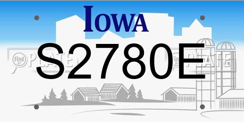 S2780E Iowa License Plate