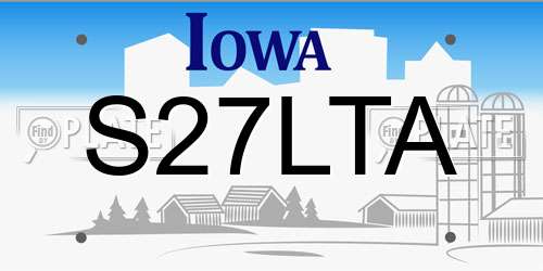 S27LTA Iowa License Plate