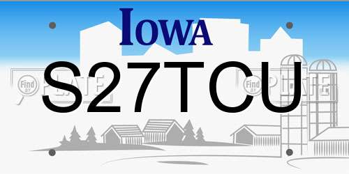 S27TCU Iowa License Plate