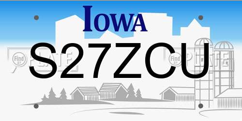 S27ZCU Iowa License Plate