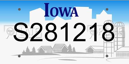S281218 Iowa License Plate