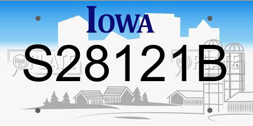S28121B Iowa License Plate