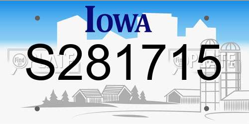 S281715 Iowa License Plate