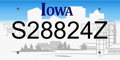 S28824Z Iowa License Plate