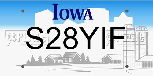 S28YIF Iowa License Plate