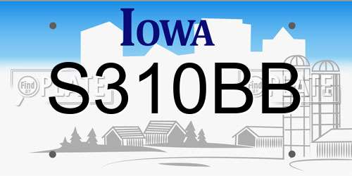 S310BB Iowa License Plate