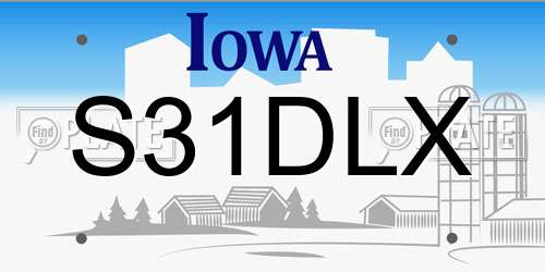 S31DLX Iowa License Plate