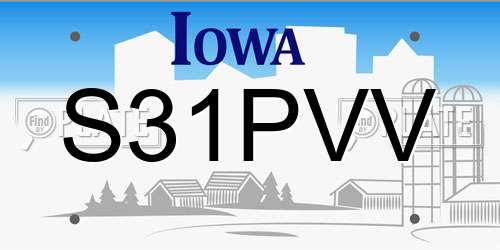 S31PVV Iowa License Plate