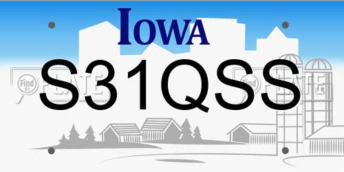 S31QSS Iowa License Plate