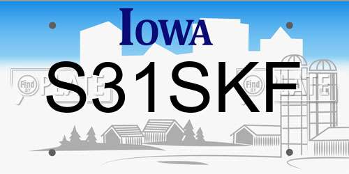 S31SKF Iowa License Plate