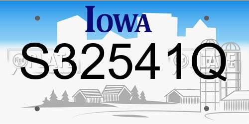 S32541Q Iowa License Plate