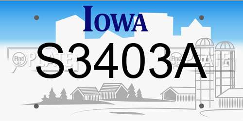 S3403A Iowa License Plate