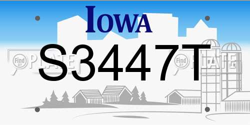 S3447T Iowa License Plate