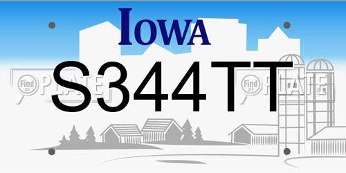 S344TT Iowa License Plate