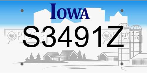 S3491Z Iowa License Plate
