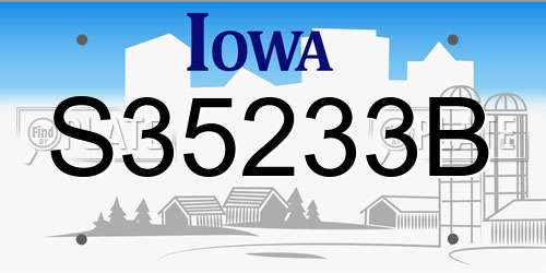 S35233B Iowa License Plate