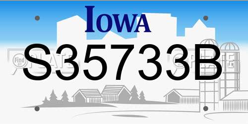 S35733B Iowa License Plate
