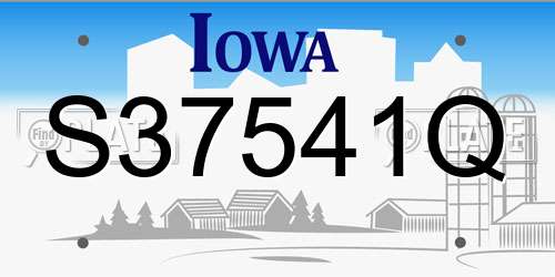 S37541Q Iowa License Plate