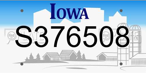 S376508 Iowa License Plate