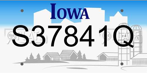 S37841Q Iowa License Plate