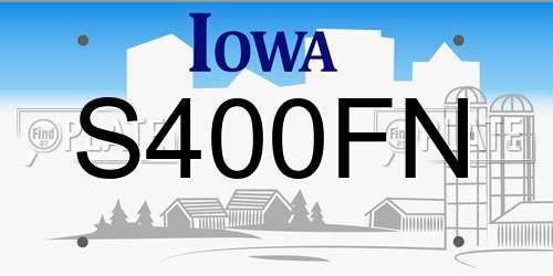 S400FN Iowa License Plate