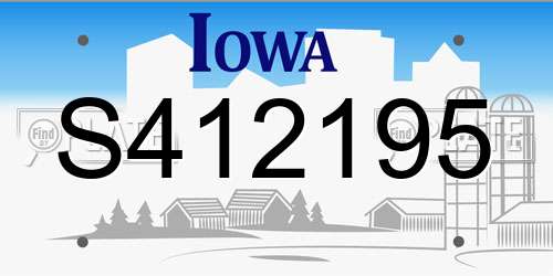 S412195 Iowa License Plate