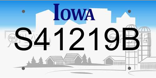 S41219B Iowa License Plate