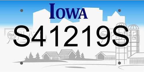 S41219S Iowa License Plate