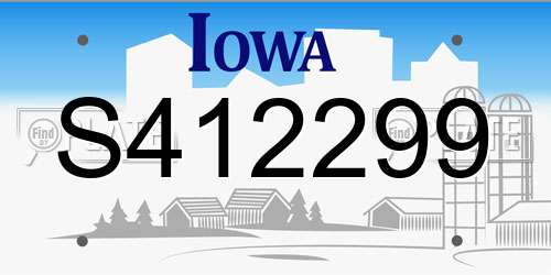 S412299 Iowa License Plate