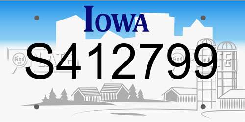 S412799 Iowa License Plate