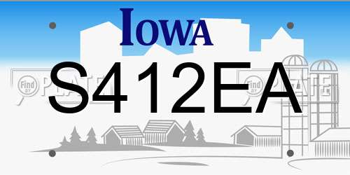 S412EA Iowa License Plate